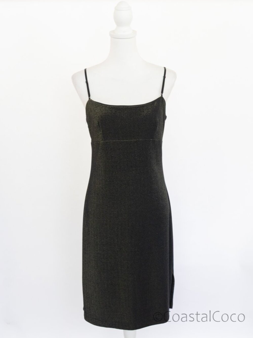 Vintage City Triangles L Mini Dress Fitted Shimmer Metallic 90s Y2K Going Out